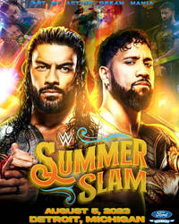 WWE SummerSlam 2023 Poster ft. Reigns and Jey Uso