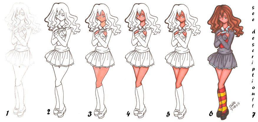 Inking and Coloring Tutorial by SailorSilverFalcon03 on DeviantArt