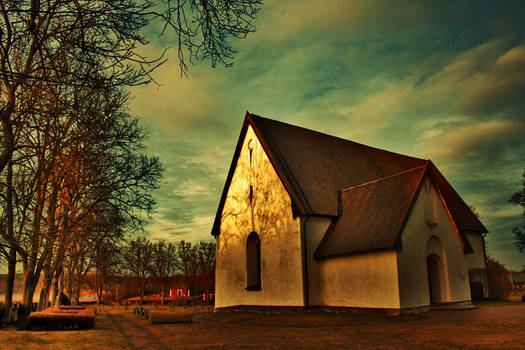 Church in the sunset