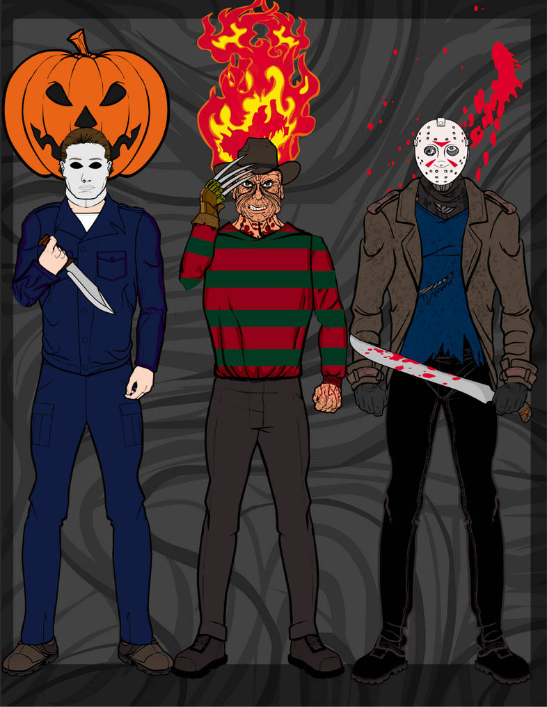 Pop Culture Portraits - Slasher Trio by Ghostpaint1 on DeviantArt