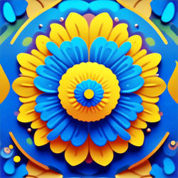 Happy HoliIndia blue butterfly Mandala 3d