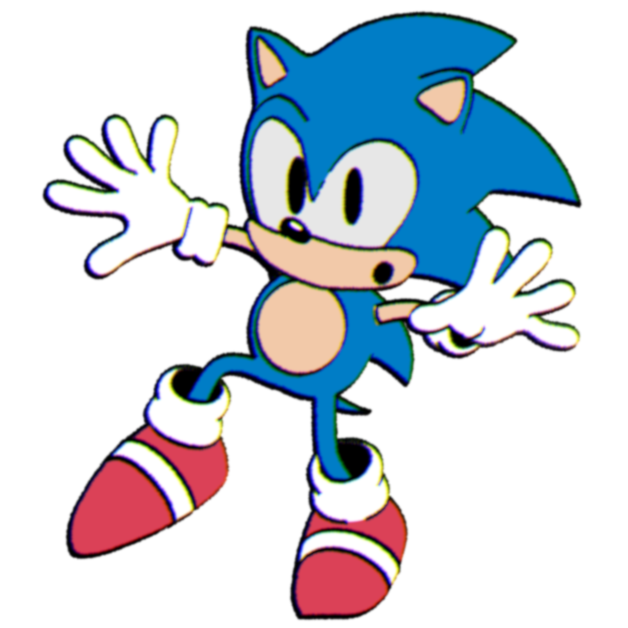 (Sonic)- 3D classic Sonic (Cuphead Style)