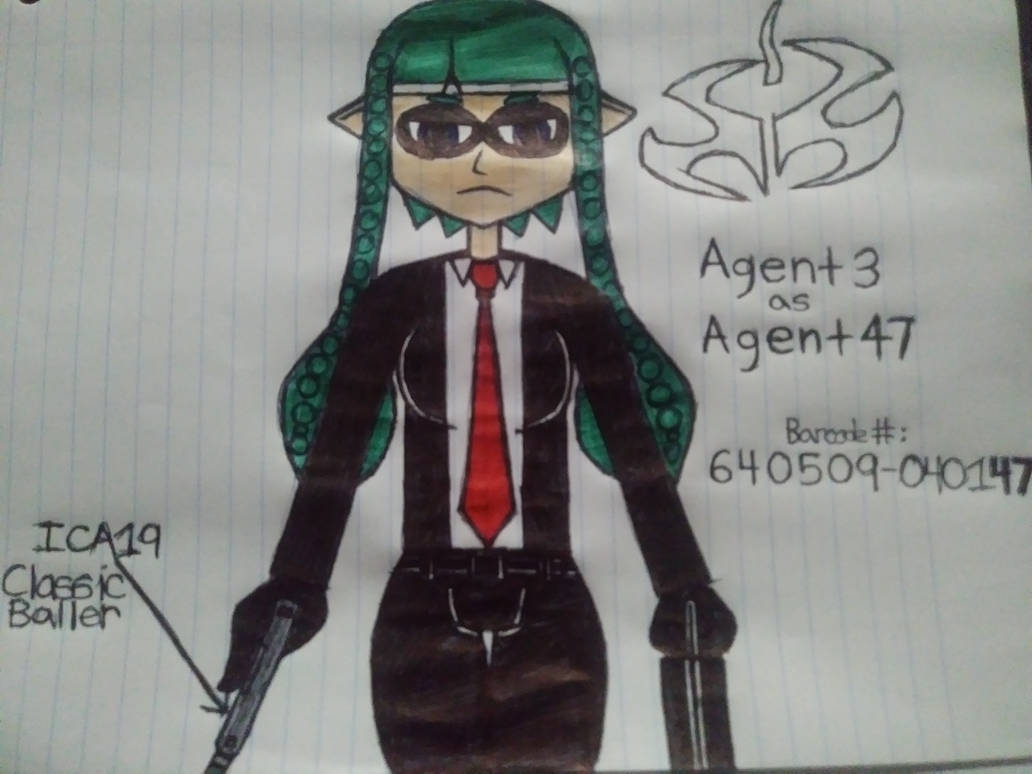Agent 53 Rnm Sktch: Agent 3 (Splatoon) as Agent 47 (HITMAN) by BlackOps2Zombies2 ...