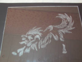 Bowing Wolf Engraving