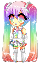 Pixel Rainbow Miku