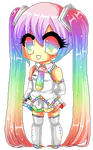 Pixel Rainbow Miku by Chikukko