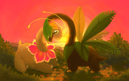 Meganium and Tropius