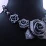 nightblue metallic rose necklace