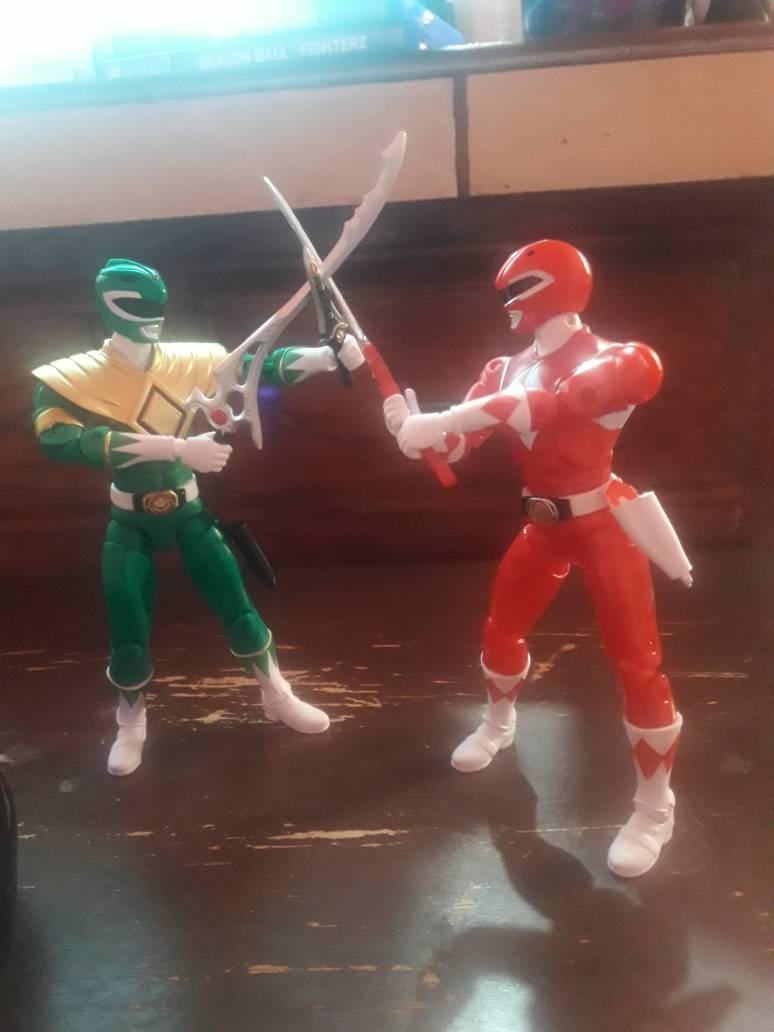 Mmpr Green Rangers Vs Red Ranger by EddySixX on DeviantArt