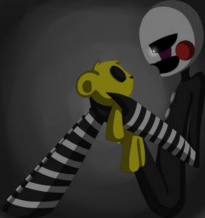 The puppet and golden freddy's