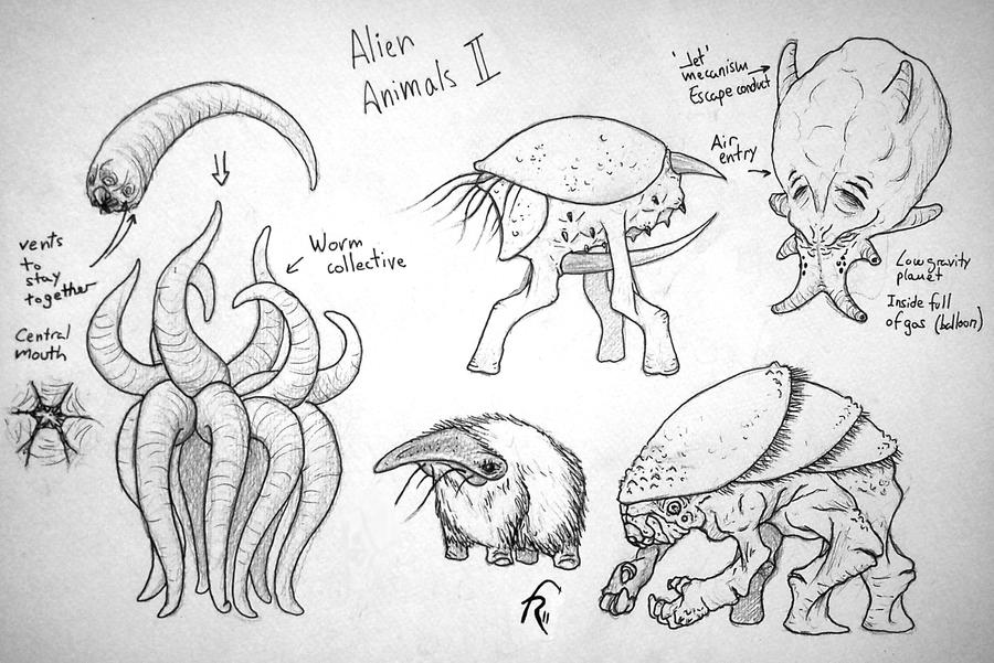 Alien animals 2 by Franxurio on DeviantArt