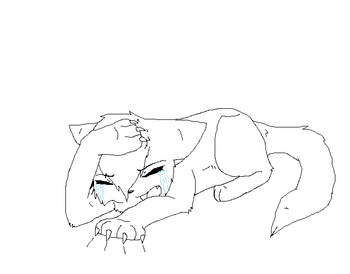 Depressed Cat Lineart