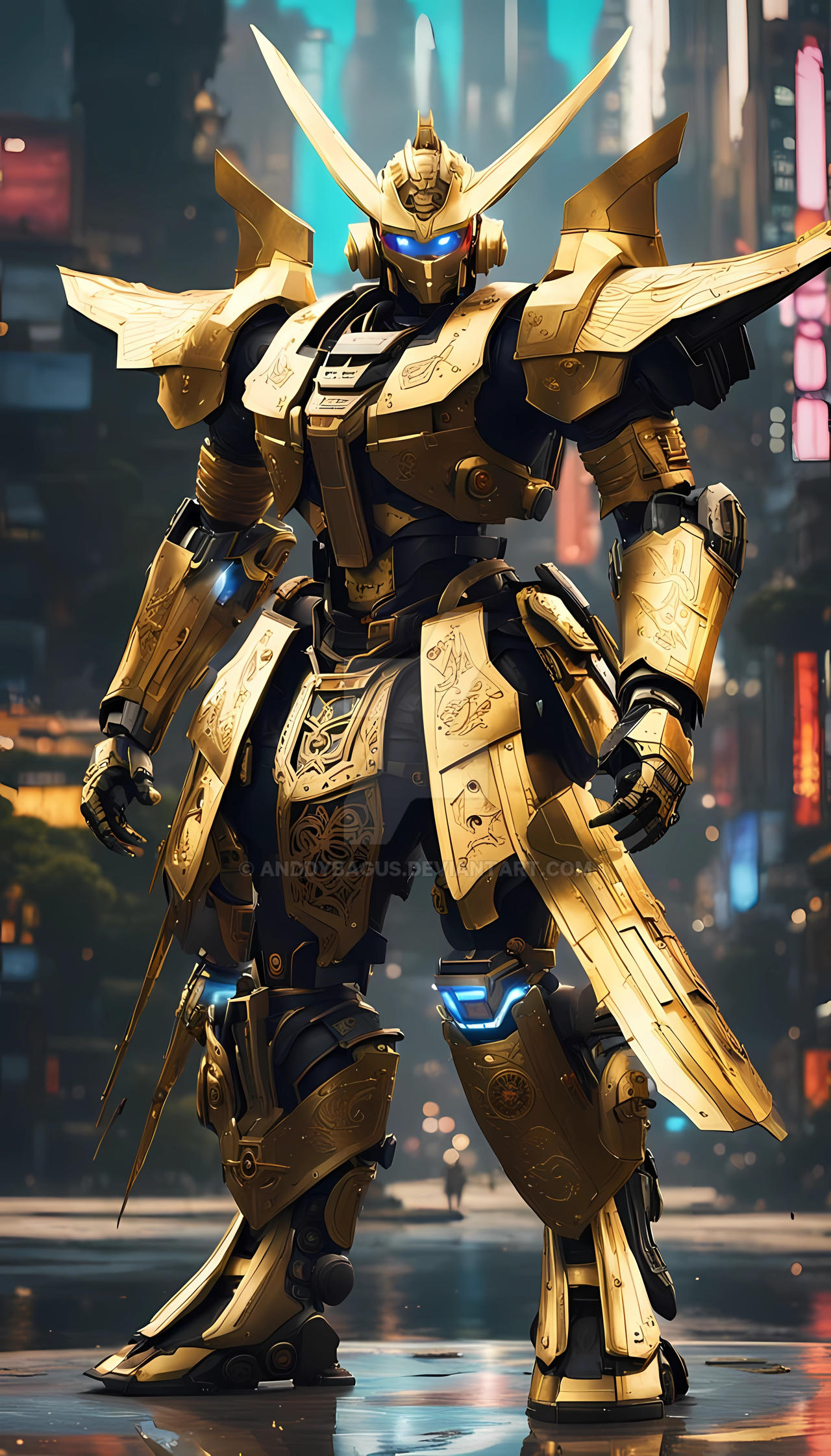 Robot Samurai Rsting golden samurai robot by anddybagus on DeviantArt