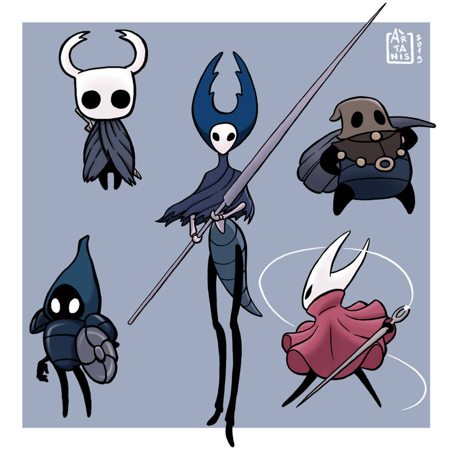 Hollow knight characters studies 1 by ART-RevolveR on DeviantArt