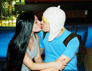 Finn and Marceline Kiss.