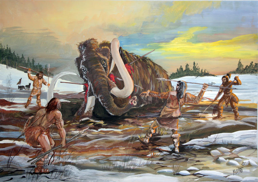 Mammoth hunting ice age