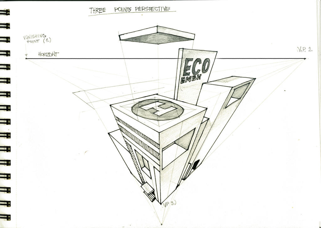 3rd Point Perception Drawing Three Vanishing Points perspective by Sedeslav on DeviantArt