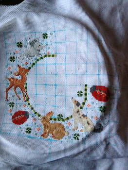 Another baby sampler - for my cousin!  - WIP