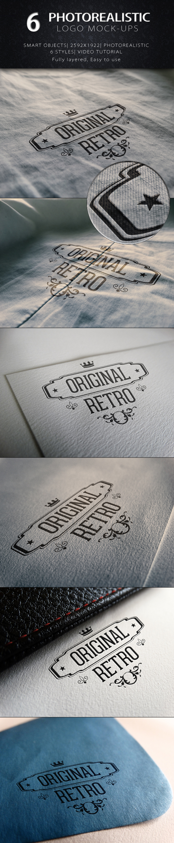 6 Photorealistic Logo Mock Ups