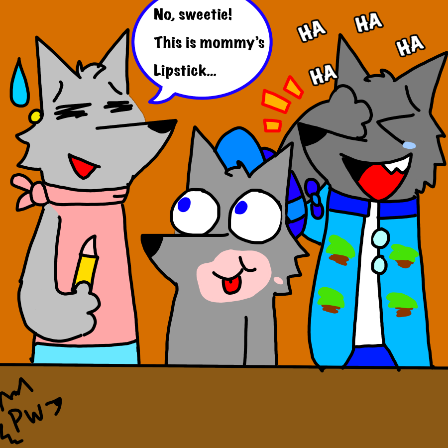 Funny lipstick moment by PizzaWolf20 on DeviantArt