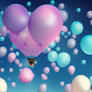 Balloons pastel cute scene sky