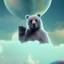 Bear in space wallpaper