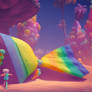 Rainbow bow scene fantasy