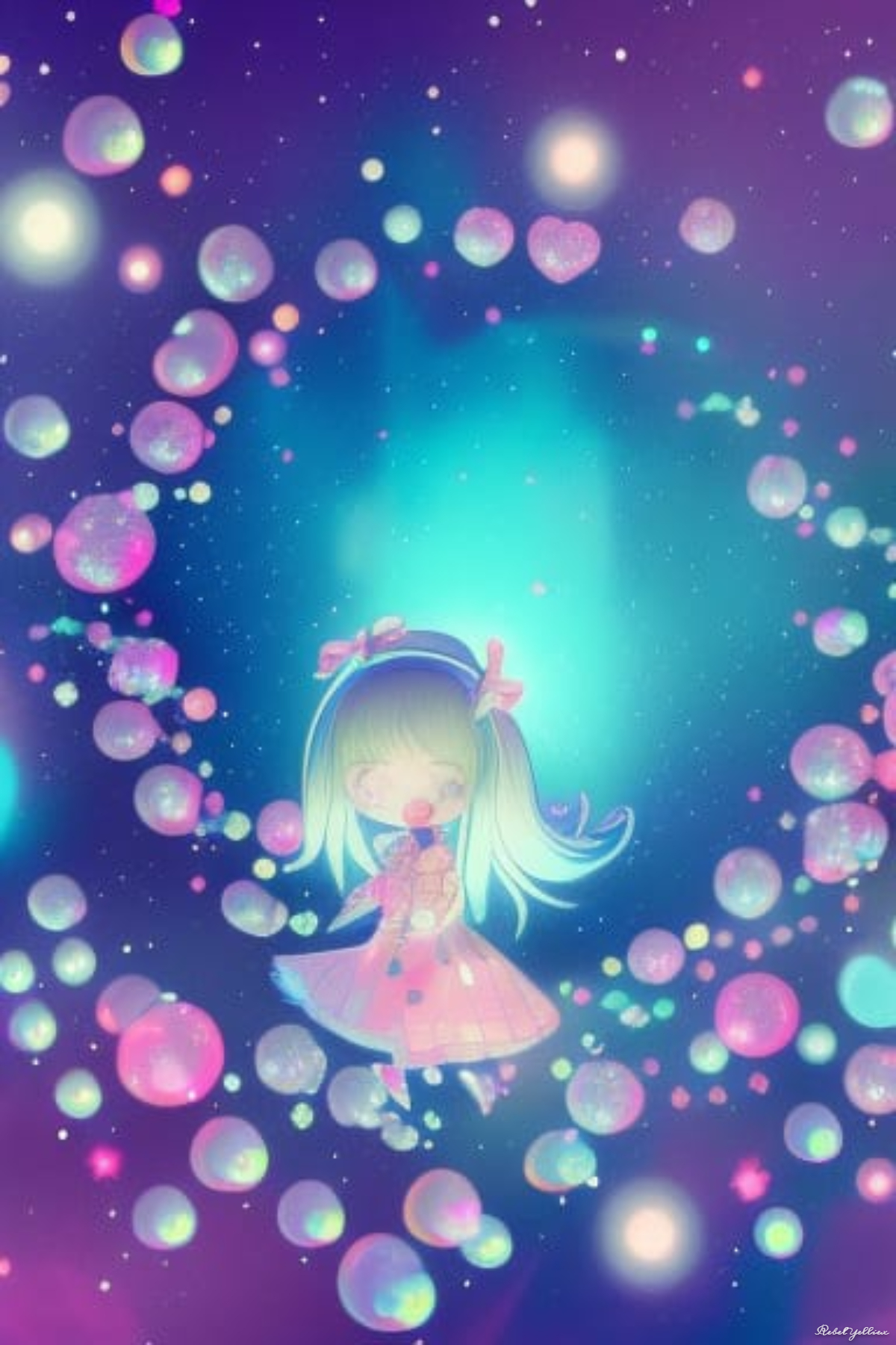 rainbow galaxy bubbles wallpaper by xRebelYellx on DeviantArt