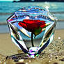 Glass diamond on the beach