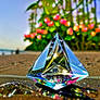 Glass diamond on the beach