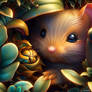 Adorable hamster hidden in the plants