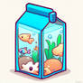 Aquarium in a milk carton