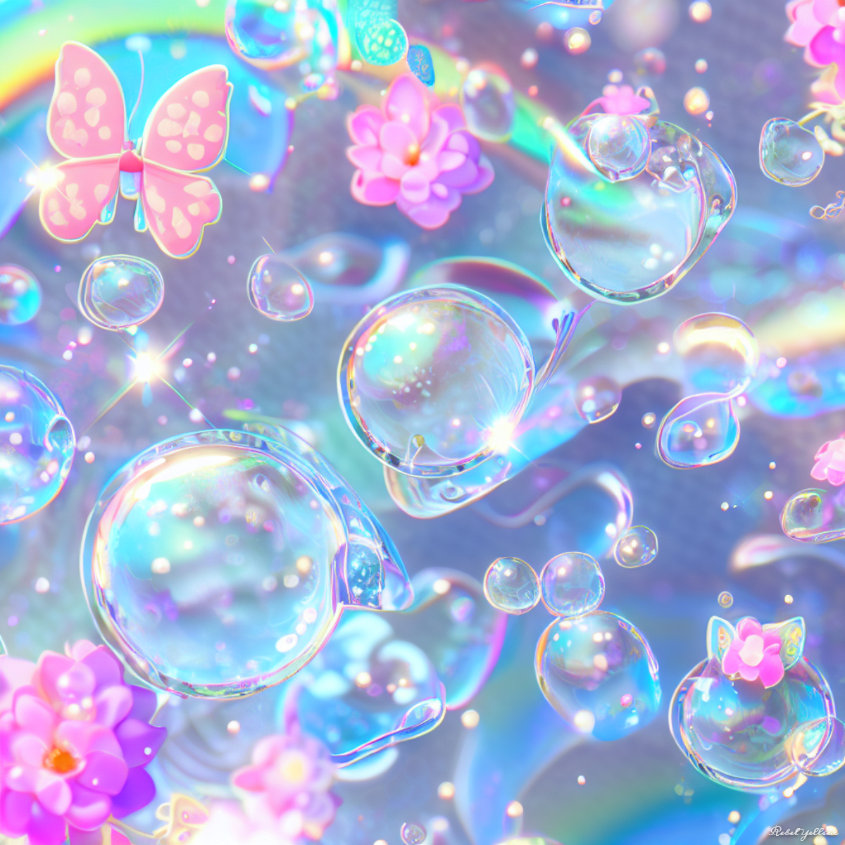 rainbow galaxy bubbles wallpaper by xRebelYellx on DeviantArt