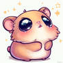 cute little chibified hamster  looks up at stars