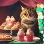 cat sells cupcakes at a circus