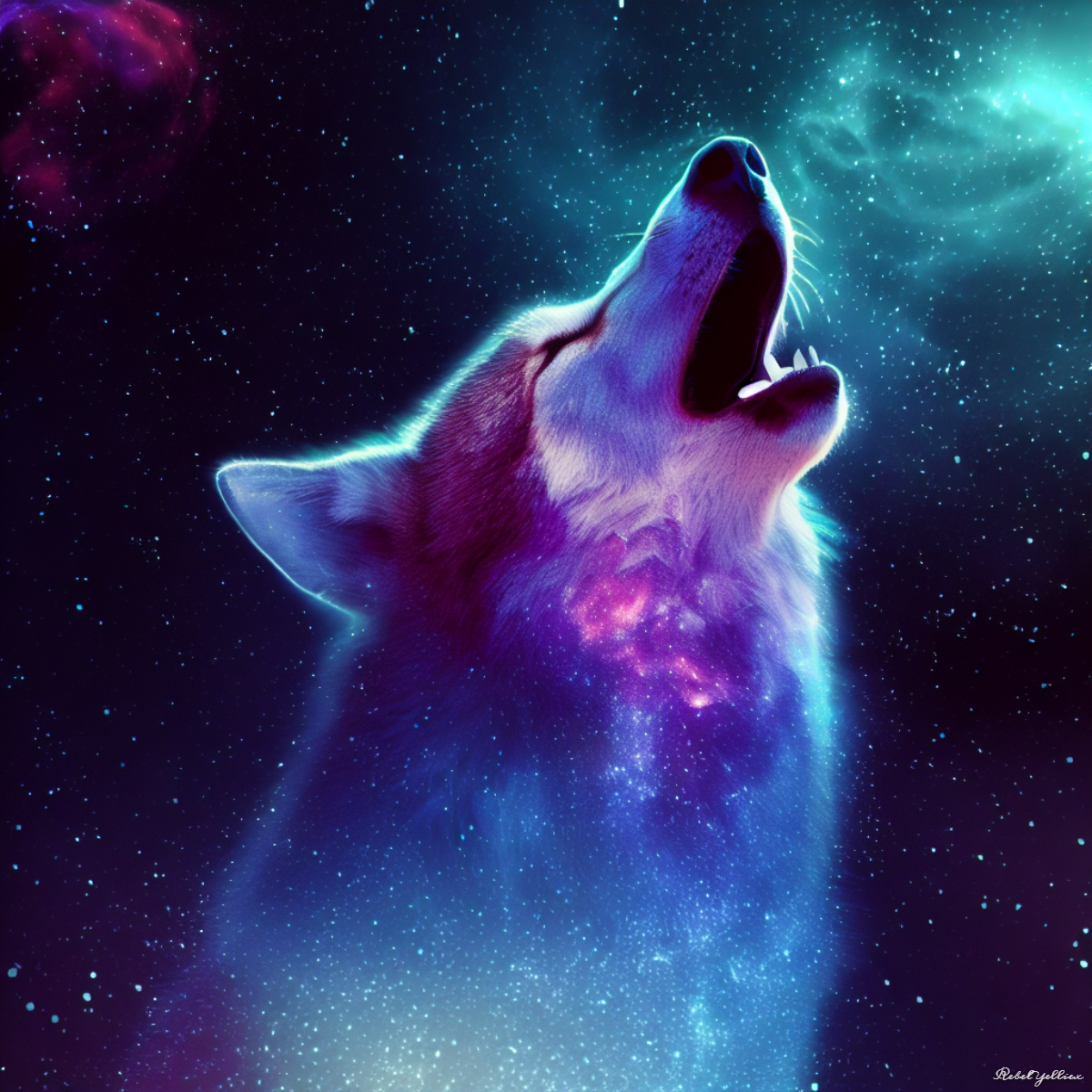 Galaxy wolf howling by xRebelYellx on DeviantArt