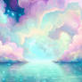 lake whimsical nebula digital illustration
