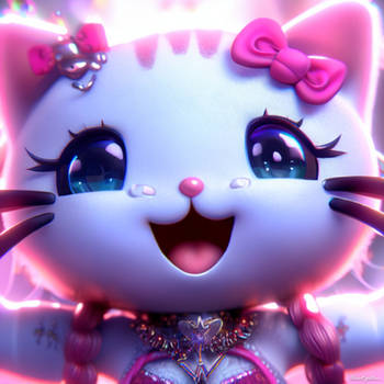 happy hello kitty close up 3D