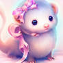 sweet ferret with bow