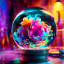 Crystal ball with flowers