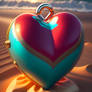 heart pendant on the beach