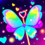 butterfly on a stick neon cute bows