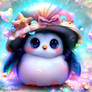 Chibified penguin in shell hat