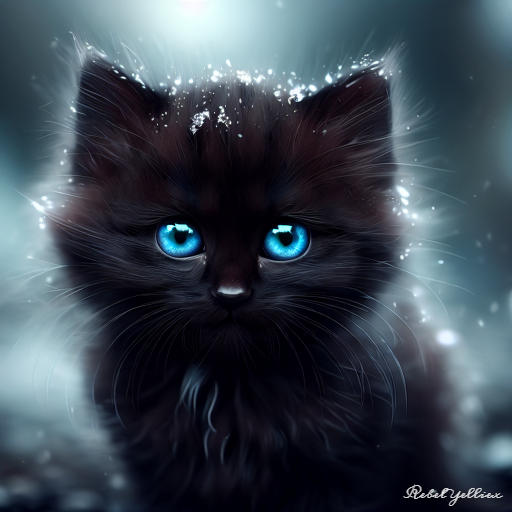 Black kitten with blue eyes by xRebelYellx on DeviantArt