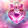 Bejeweled pink heart pendant