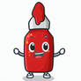 chibified happy ketchup bottle