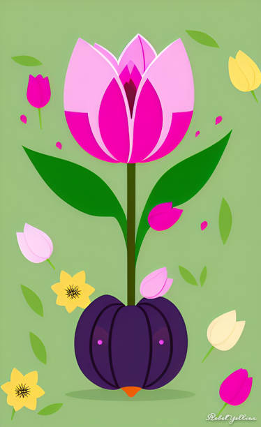 happy chibified tulip