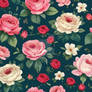 Roses wallpaper pattern digital illustration