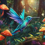 bioluminescent hummingbird nature wallpaper