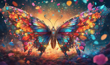 Colorful butterfly digital wallpaper